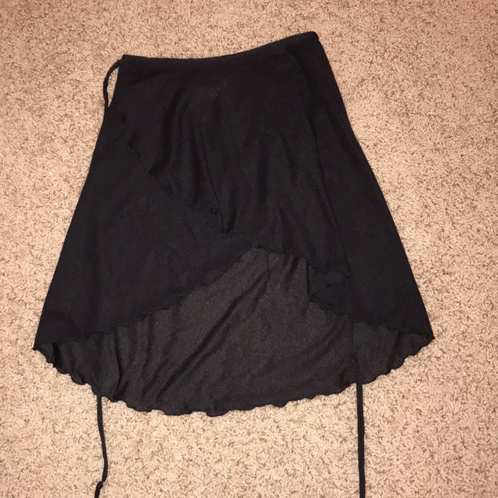 High Low black wrap skirt